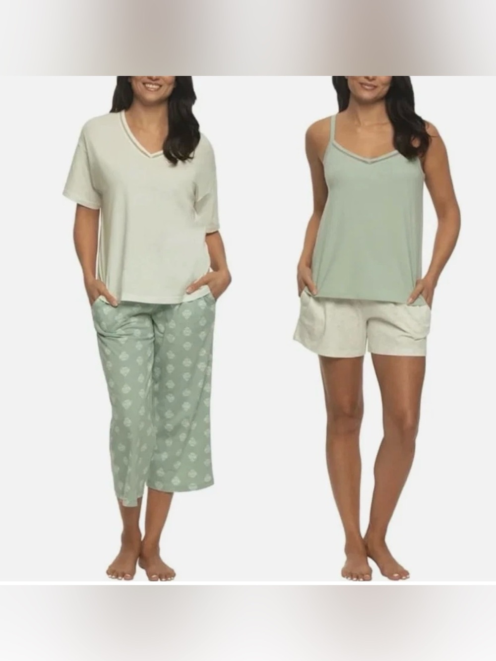 Felina Sage & White Three-Piece Sleep Set